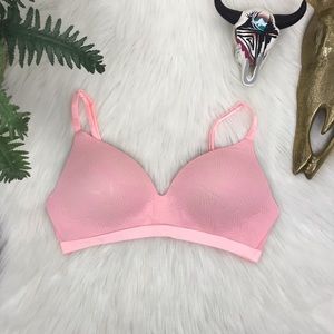 Victoria's Secret Pink Coral Lightly Lined T-Shirt Bra Sz 34C